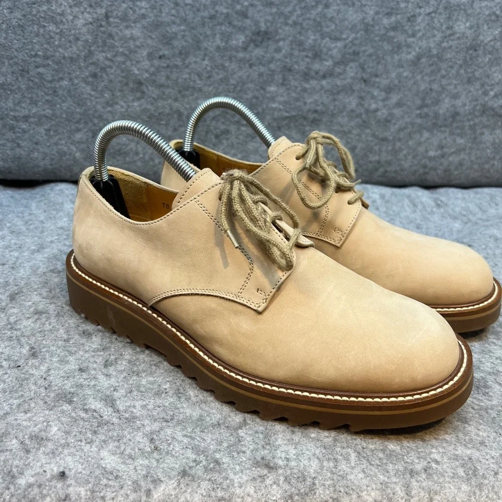 Tommy Bahama Oxfords Dress Shoes Made in Italy Leather Casual Tan Lace Up Mens 9